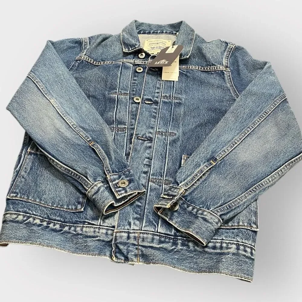 Levi's Made & Crafted Pleated Front Type II Denim Jean Jacket Mens size S New - Picture 2 of 12